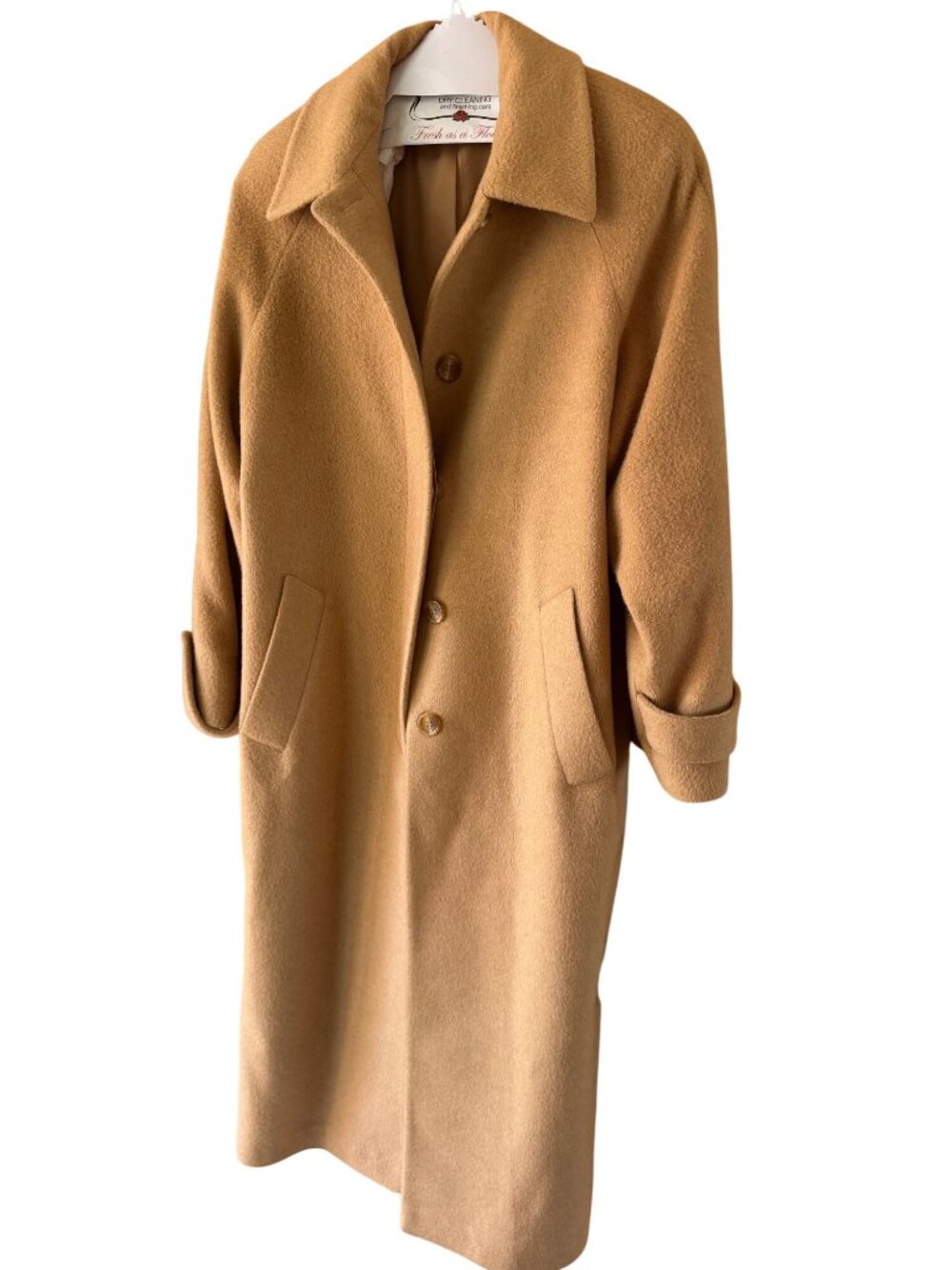Larry Levine Classics Womens Single-breasted Coat Size 12 Camel Hair Vintage